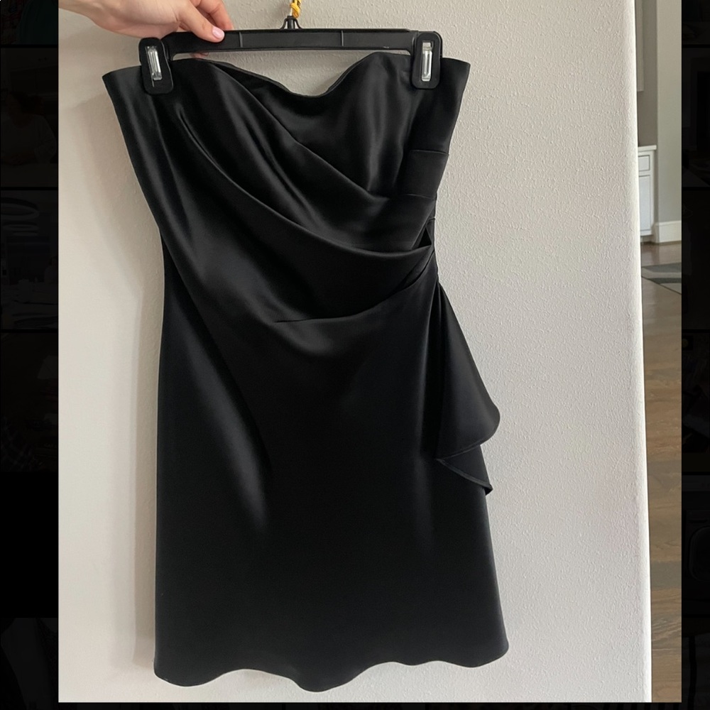 ABS Evening by Allen Schwartz mini black silk dress